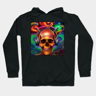 Colorful Skull Listening To Music Hoodie